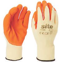 Site 380 Latex Builders Gloves Orange / Yellow  Large
