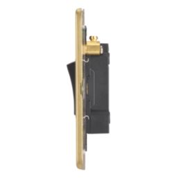 Contactum Lyric 10AX 1-Gang 3-Pole Fan Isolator Switch Brushed Brass  with Black Inserts