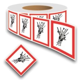 Essentials  Explosive GHS Labels (Roll) 100mm x 100mm