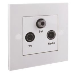 British General 900 Series 1-Gang Triplex Multimedia Socket White