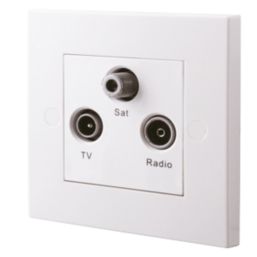 British General 900 Series 1-Gang Triplex Multimedia Socket White
