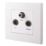 British General 900 Series 1-Gang Triplex Multimedia Socket White