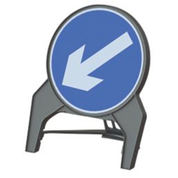 Melba Swintex Q Sign Round "Arrow Left" Traffic Sign 864mm x 1072mm