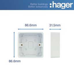 Hager Sollysta WMPB1/28 1-Gang Surface Pattress  Back Box 28mm