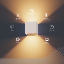 Calex Volterra Indoor & Outdoor Rechargeable LED Up & Downlight With PIR Sensor White 170lm