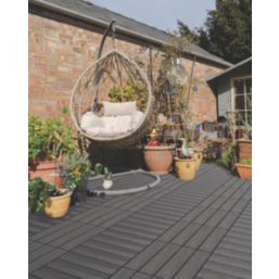 Apollo Black Composite Straight Interlocking Decking Edging 24mm x 0.3m x 0.075m