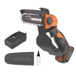 Worx WG324E 20V 1 x 2.0Ah Lithium PowerShare  Cordless 12cm Pruning Chainsaw