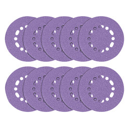 Trend  AB/150/40Z 40 Grit 8-Hole Punched Multi-Material Sanding Discs 150mm 10 Pack
