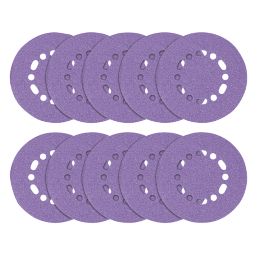 Trend  AB/150/40Z 40 Grit 12-Hole Punched Multi-Material Sanding Discs 150mm 10 Pack