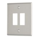 Contactum iConic 2-Module Grid Faceplate Brushed Steel