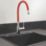 Piasa   Pull-Out Spray Mixer Kitchen Tap Chrome & Red