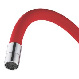 Piasa   Pull-Out Spray Mixer Kitchen Tap Chrome & Red