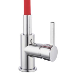Piasa   Pull-Out Spray Mixer Kitchen Tap Chrome & Red