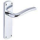 Smith & Locke Corfe Fire Rated Latch Lever Door Handles Pair Polished Chrome