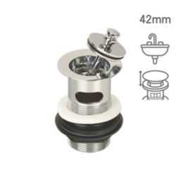 Flomasta Slotted Captive Retained Basin Waste Chrome-Plated Brass 32mm