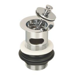 Flomasta Slotted Captive Retained Basin Waste Chrome-Plated Brass 32mm