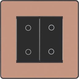British General Evolve 2-Gang 2-Way LED Double Master Touch Trailing Edge Dimmer Switch  Copper with Black Inserts