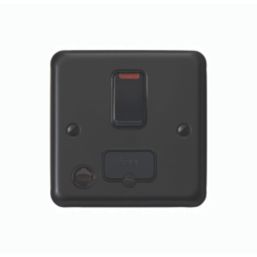 MK Contoura 13A Switched Fused Spur & Flex Outlet with Neon Black with Colour-Matched Inserts