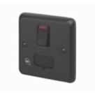 MK Contoura 13A Switched Fused Spur & Flex Outlet with Neon Black with Colour-Matched Inserts