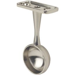 Smith & Locke Round End Brackets Brushed Nickel 25mm 2 Pack