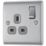 British General Nexus Metal 13A 1-Gang SP Switched Plug Socket Brushed Steel  with Graphite Inserts