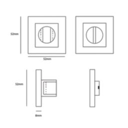 Eclipse  Standard WC Thumbturn Set Satin Stainless Steel 52mm