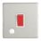 Contactum Lyric 32A 1-Gang DP Control Switch & Flex Outlet Brushed Steel  with White Inserts