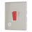 Contactum Lyric 32A 1-Gang DP Control Switch & Flex Outlet Brushed Steel  with White Inserts