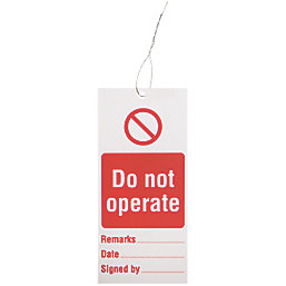 'Do Not Operate' Safety Maintenance Tags 10 Pack
