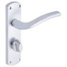 Smith & Locke Corfe Fire Rated WC Door Handles Pair Satin Chrome