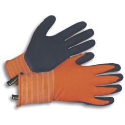 ClipGlove Landscaper   Polyester & Latex Gardening Gloves Navy / Orange Medium