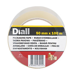 Diall Packaging Tape Clear 100m x 50mm