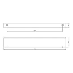 Essentials Pequin Strip Handles Brushed Nickel 250mm 2 Pieces