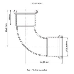 Flomasta  Copper Press-Fit Equal 90° M-Profile Elbows 28mm 2 Pack