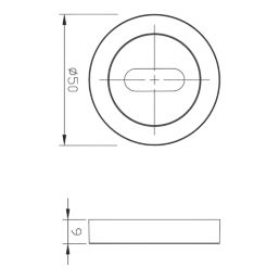 Cooke & Lewis Lormel Standard Escutcheon (Pair) Titanium 50mm