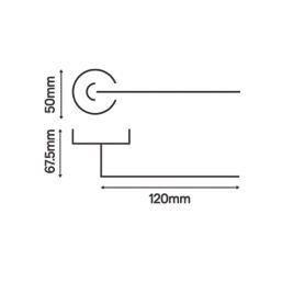 Smith & Locke Bude Fire Rated Lever on Rose Door Handles Pair Matt Black