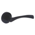 Smith & Locke Bude Fire Rated Lever on Rose Door Handles Pair Matt Black