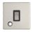 Contactum Lyric 20A 1-Gang DP Control Switch & Flex Outlet Brushed Steel  with Black Inserts