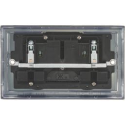 Knightsbridge  13A 2-Gang DP Switched Double Socket Antique Brass  with Black Inserts