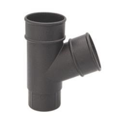 FloPlast Cast Iron Effect Round Branch Black 68mm