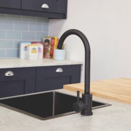 ETAL Tivoli Single Lever Kitchen Mixer Tap Matt Black Finish