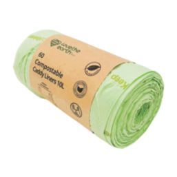 L-PRO Love The Earth Light Green Compostable Caddy Liners 10Ltr 60 Pack