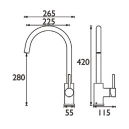 Bristan Pistachio Kitchen Mono Mixer Black