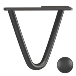Rothley 2-Pin Hairpin Furniture Leg Matt Black 100mm