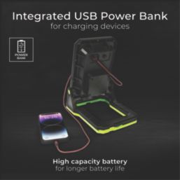 Luceco  Rechargeable LED Folding Magnetic Work Light and Hook with Power Bank 1300lm