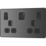 British General Evolve 13A 2-Gang SP Switched Socket + 3A 22W 2-Outlet Type A & C USB Charger Black Chrome with Black Inserts