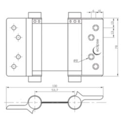 Eclipse Satin Stainless Steel  Spring Hinges 78mm x 130mm 2 Pack