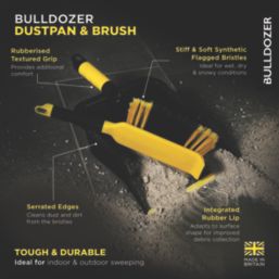 Bulldozer Dustpan & Brush Black & Yellow 2 Piece Set