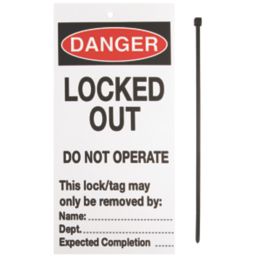 Essentials 'Danger Locked Out' Safety Maintenance Tags 10 Pack
