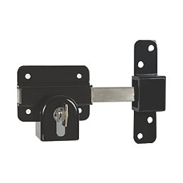 GateMate Black Double-Locking Euro Long Throw Lock 85mm